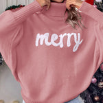 Merry Turtleneck Batwing Sleeve Knit Sweater