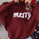 Merry Turtleneck Batwing Sleeve Knit Sweater