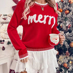 Nadorine Contrast Edge Drop Shoulder Christmas Sweater