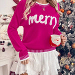 Nadorine Contrast Edge Drop Shoulder Christmas Sweater