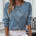 Fashion Knit Hollow Out Sequins Sweater