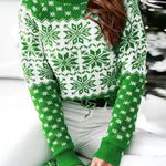 Stylish Snowflake Pullover Jacquard Sweater