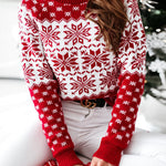 Stylish Snowflake Pullover Jacquard Sweater