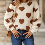 Nadorine Cute Fleece Heart-Shaped Sweatshirt