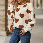 Nadorine Cute Fleece Heart-Shaped Sweatshirt