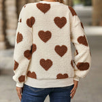 Nadorine Cute Fleece Heart-Shaped Sweatshirt