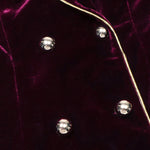 Nadorine Business Casual Contrast Color Line Trim Velvet Blazer Jacket