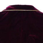 Nadorine Business Casual Contrast Color Line Trim Velvet Blazer Jacket