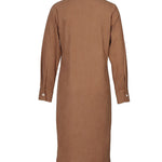 Nadorine Women's Casual Corduroy Long Sleeves Shirt Dress