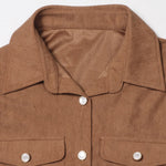 Nadorine Women's Casual Corduroy Long Sleeves Shirt Dress