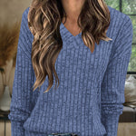 Lightweight Stripe Knit Long Sleeve T-shirt