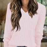 Lightweight Stripe Knit Long Sleeve T-shirt