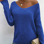 Nadorine Casual Lace Paneled Backless Knit Sweater