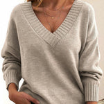 Nadorine Elegant Casual V-neck Knit Sweater for Women Casual Work Office Loose Fit 2026 | Under $25