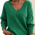 Nadorine Elegant Casual V-neck Knit Sweater for Women Casual Work Office Loose Fit 2026 | Under $25