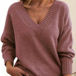Nadorine Elegant Casual V-neck Knit Sweater for Women Casual Work Office Loose Fit 2026 | Under $25