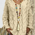 Oversized Cable Knit Hooded Sweater