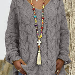 Oversized Cable Knit Hooded Sweater