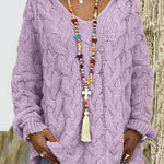 Oversized Cable Knit Hooded Sweater