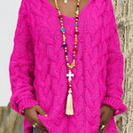 Oversized Cable Knit Hooded Sweater