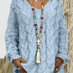 Oversized Cable Knit Hooded Sweater
