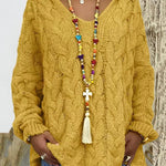 Oversized Cable Knit Hooded Sweater
