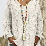 Oversized Cable Knit Hooded Sweater