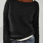 Nadorine Classic Soft Solid Color Knit Sweater