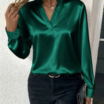 Zeagoo Zeagoo Women's Casual Satin Long Sleeves Blouse for Women Elegant Office Work Dressy 2026 | Under