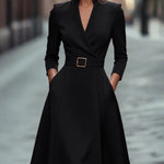 Modern Elegant Stand Collar A-Line Dress