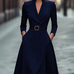 Modern Elegant Stand Collar A-Line Dress