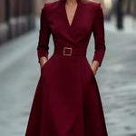Modern Elegant Stand Collar A-Line Dress