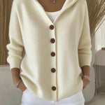 Nadorine Women's Comfy Ultra-Soft Hooded Knit Cardigan