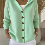 Nadorine Women's Comfy Ultra-Soft Hooded Knit Cardigan