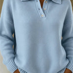 Nadorine Classic Long Sleeve Knit Polo Shirt