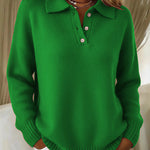 Nadorine Classic Long Sleeve Knit Polo Shirt