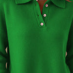 Nadorine Classic Long Sleeve Knit Polo Shirt