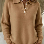 Nadorine Classic Long Sleeve Knit Polo Shirt