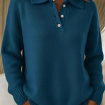 Nadorine Classic Long Sleeve Knit Polo Shirt
