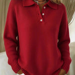 Nadorine Classic Long Sleeve Knit Polo Shirt