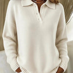 Nadorine Classic Long Sleeve Knit Polo Shirt