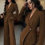 Formal Elegant One-Button Blazer Suit Set