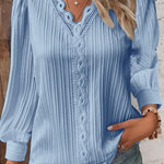 Nadorine Women's Cute Lace Patchwork Long Sleeve Blouse for Women Elegant Date Night Party 2026 | Under $40