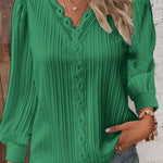 Nadorine Women's Cute Lace Patchwork Long Sleeve Blouse for Women Elegant Date Night Party 2026 | Under $40
