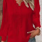 Nadorine Women's Cute Lace Patchwork Long Sleeve Blouse for Women Elegant Date Night Party 2026 | Under $40