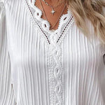 Nadorine Women's Cute Lace Patchwork Long Sleeve Blouse for Women Elegant Date Night Party 2026 | Under $40