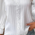 Nadorine Women's Cute Lace Patchwork Long Sleeve Blouse for Women Elegant Date Night Party 2026 | Under $40