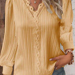 Nadorine Women's Cute Lace Patchwork Long Sleeve Blouse for Women Elegant Date Night Party 2026 | Under $40