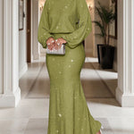 Semi Formal Glitter Fishtail Dress