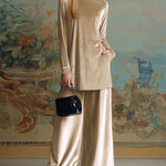Nadorine Cozy Velvet Top and Pants Two-Piece Set